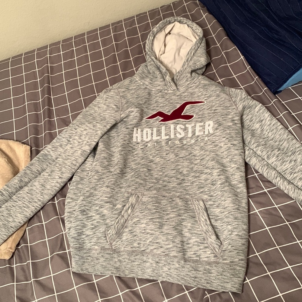 gray hollister jacket